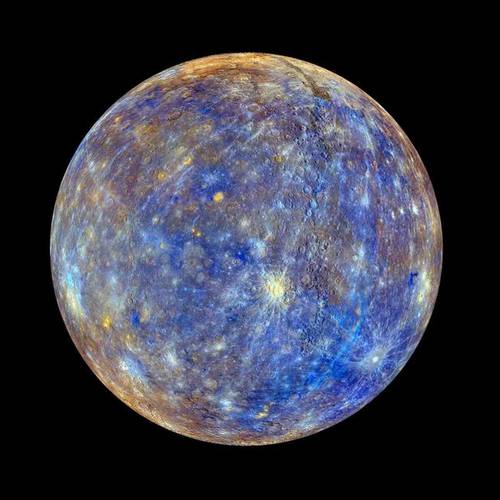 la planète Mercure de couleur bleutée
